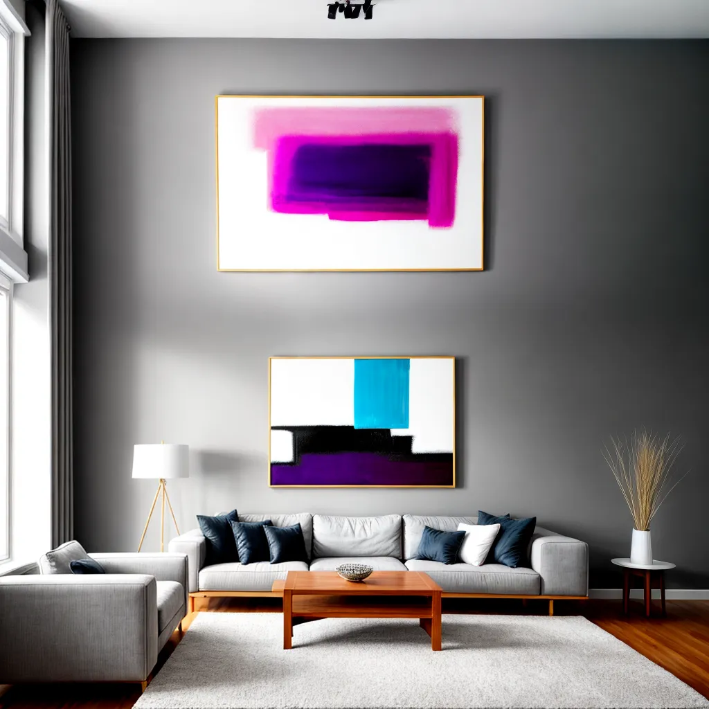 sala estar moderna pintura abstrata 2
