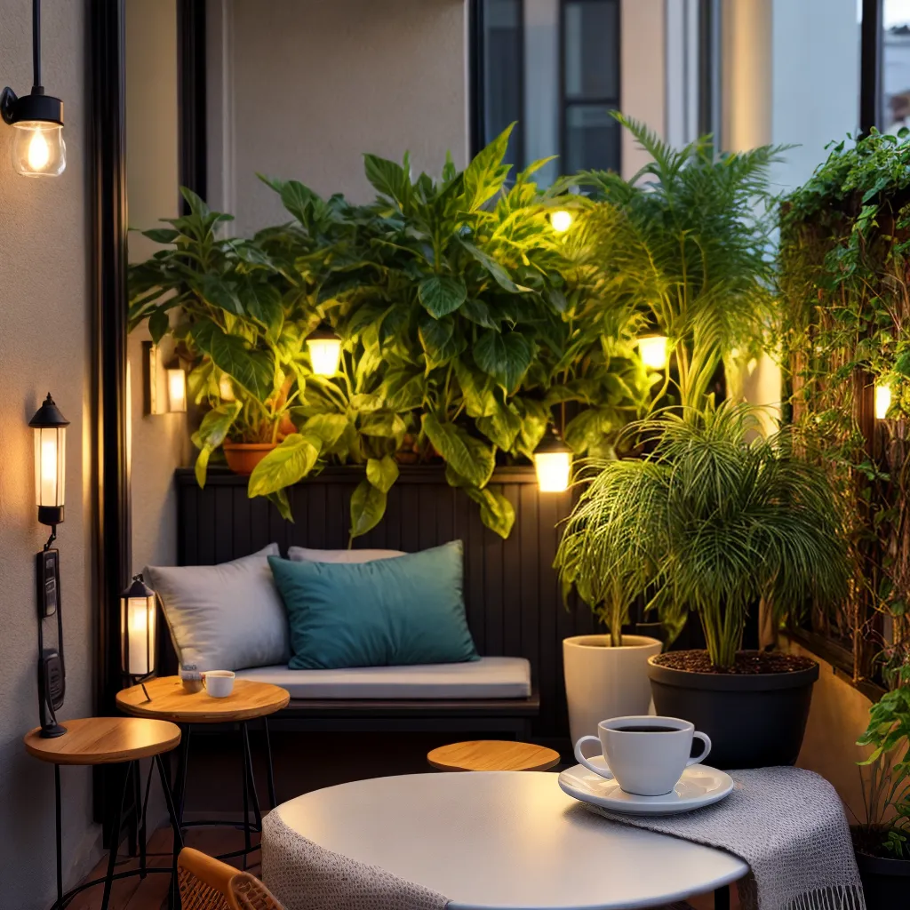 varanda acochegante bistro plantas luzes