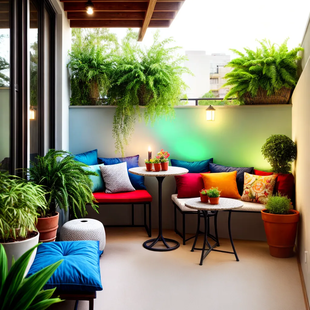 varanda acochoada bistro luzes verde