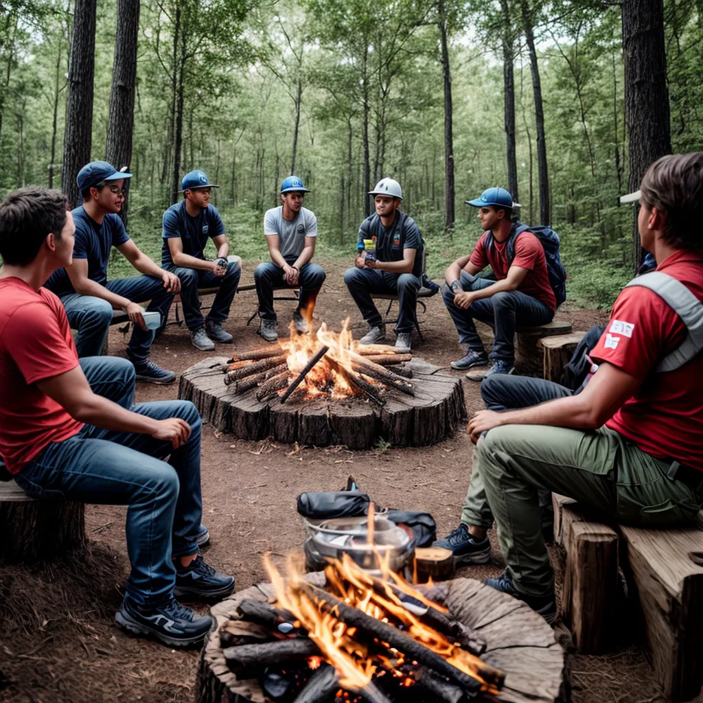 amigos acampamento seguro floresta