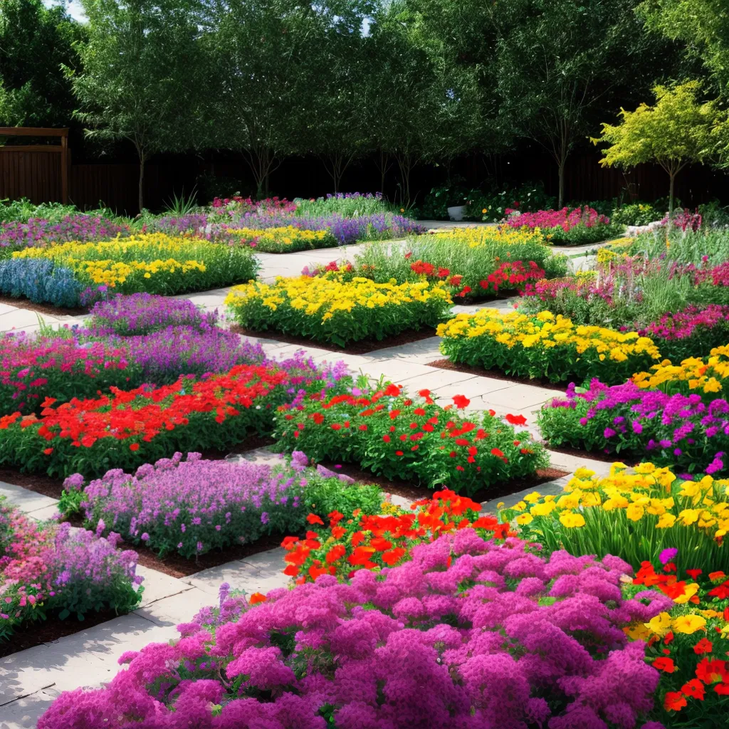 jardim organizado cores vegetais sol