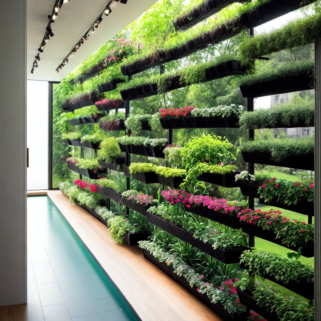 jardim vertical plantas verdes compacto