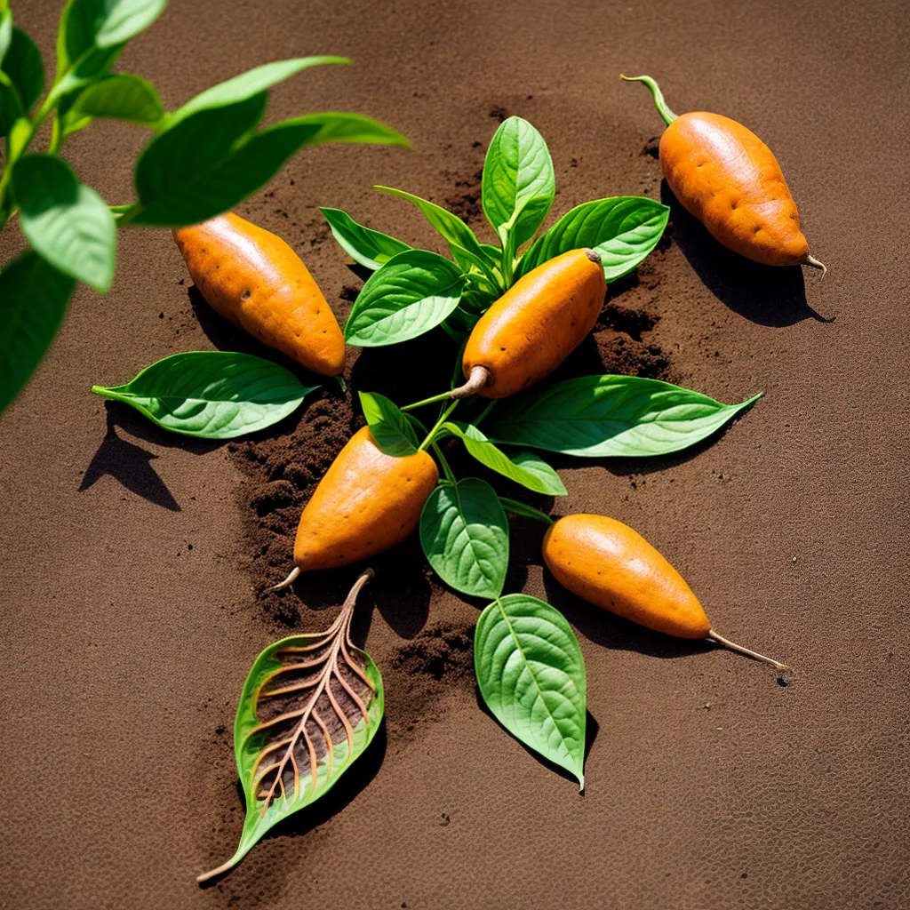 planta batata doce laranja cultivo