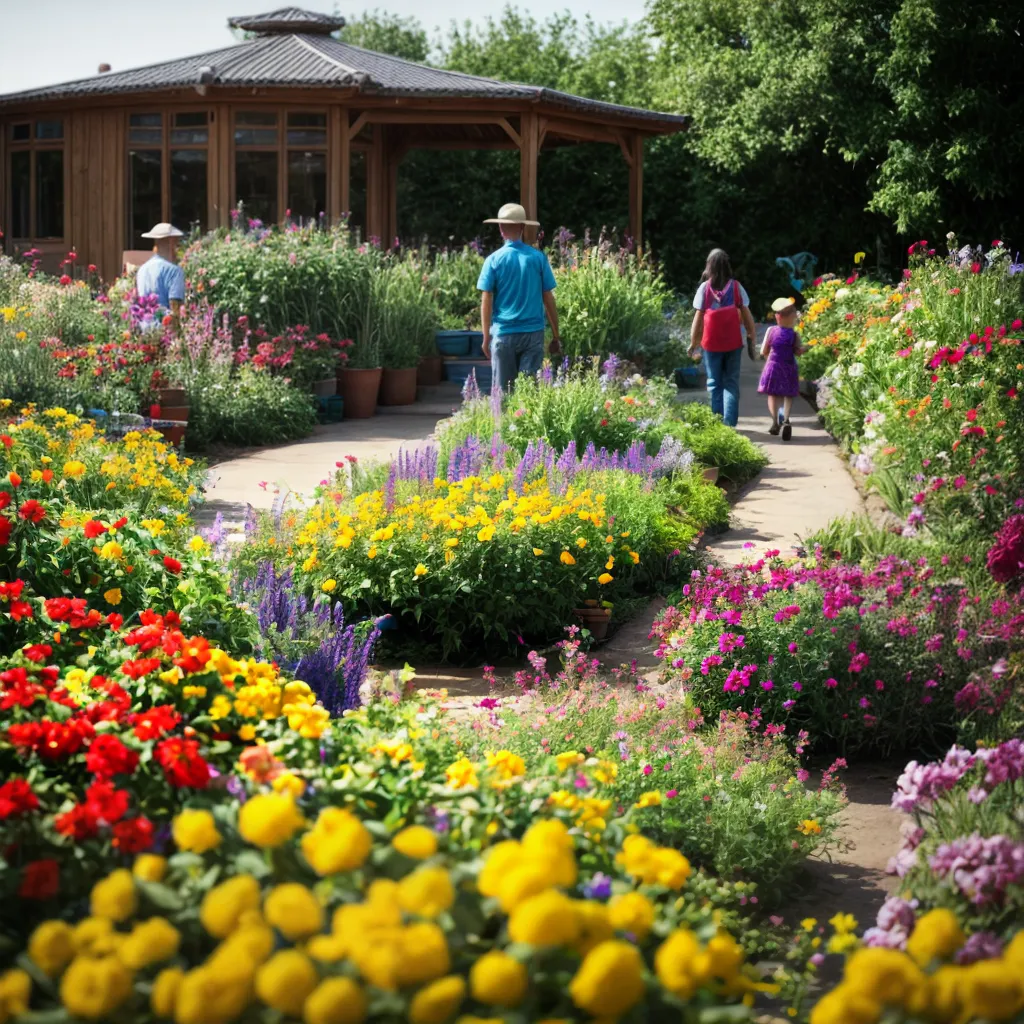 jardim comunitario vegetais flores alegria