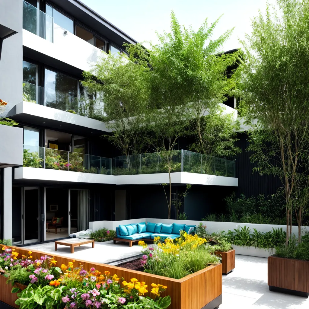 jardim balcone moderno plantas verdes