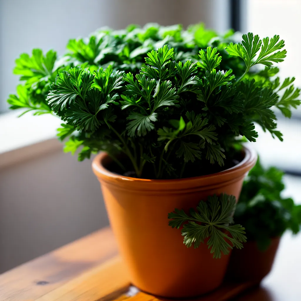planta parsley janela sol