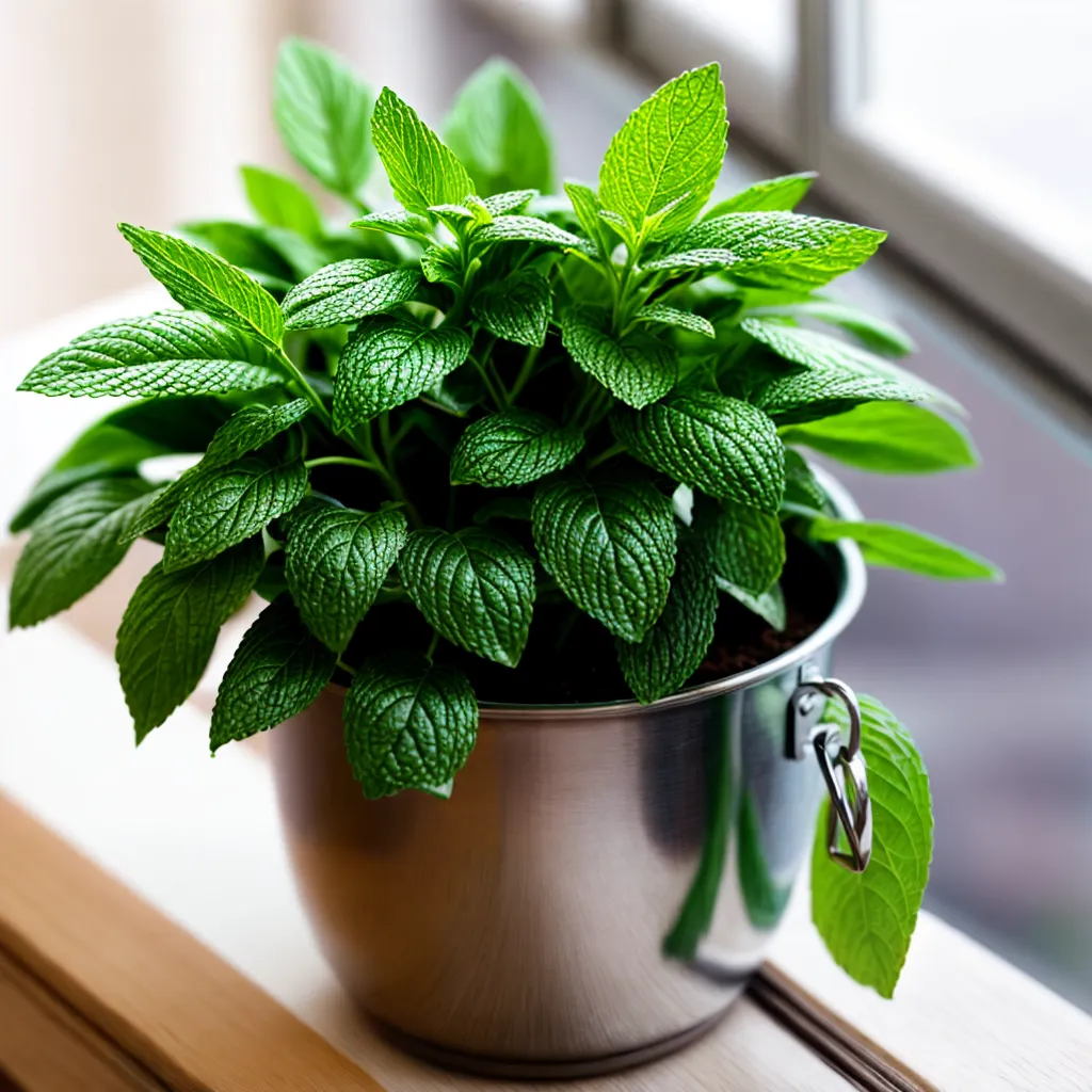 horta mint folhas verdes janela horta mint folhas verdes janela