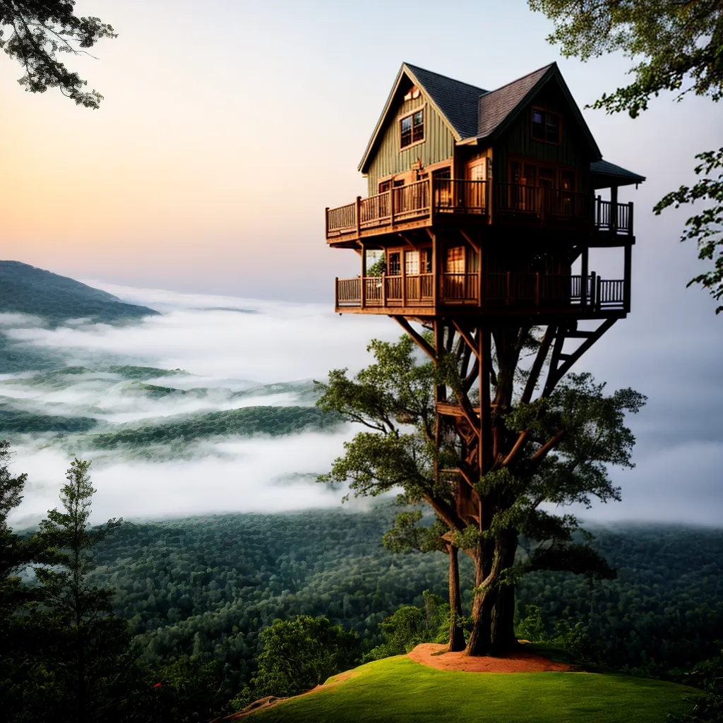 casa na arvore encantadora natureza