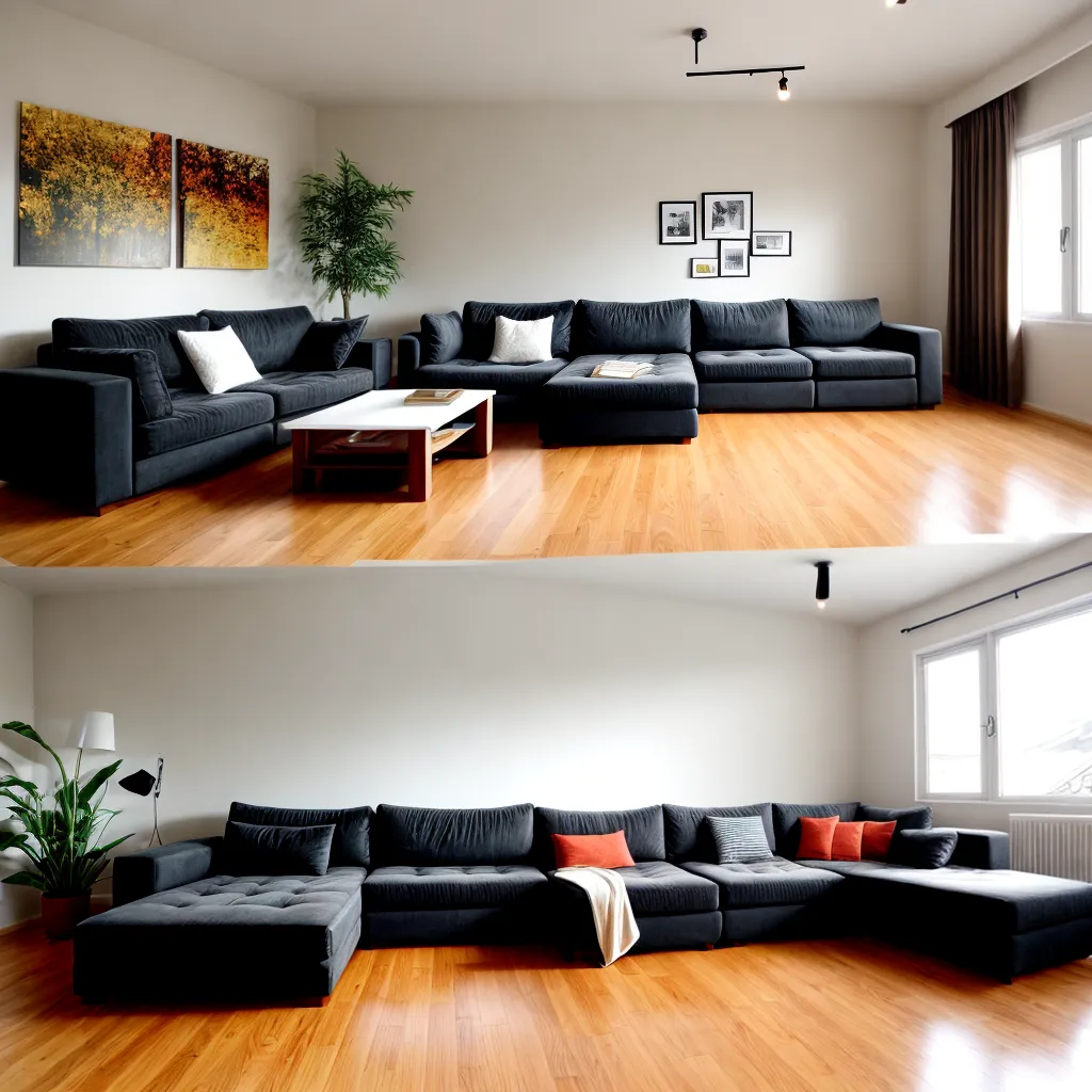 sala estar madeira sofas acustica