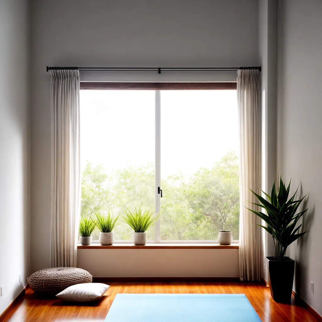 espaco yoga casa luz natural plantas