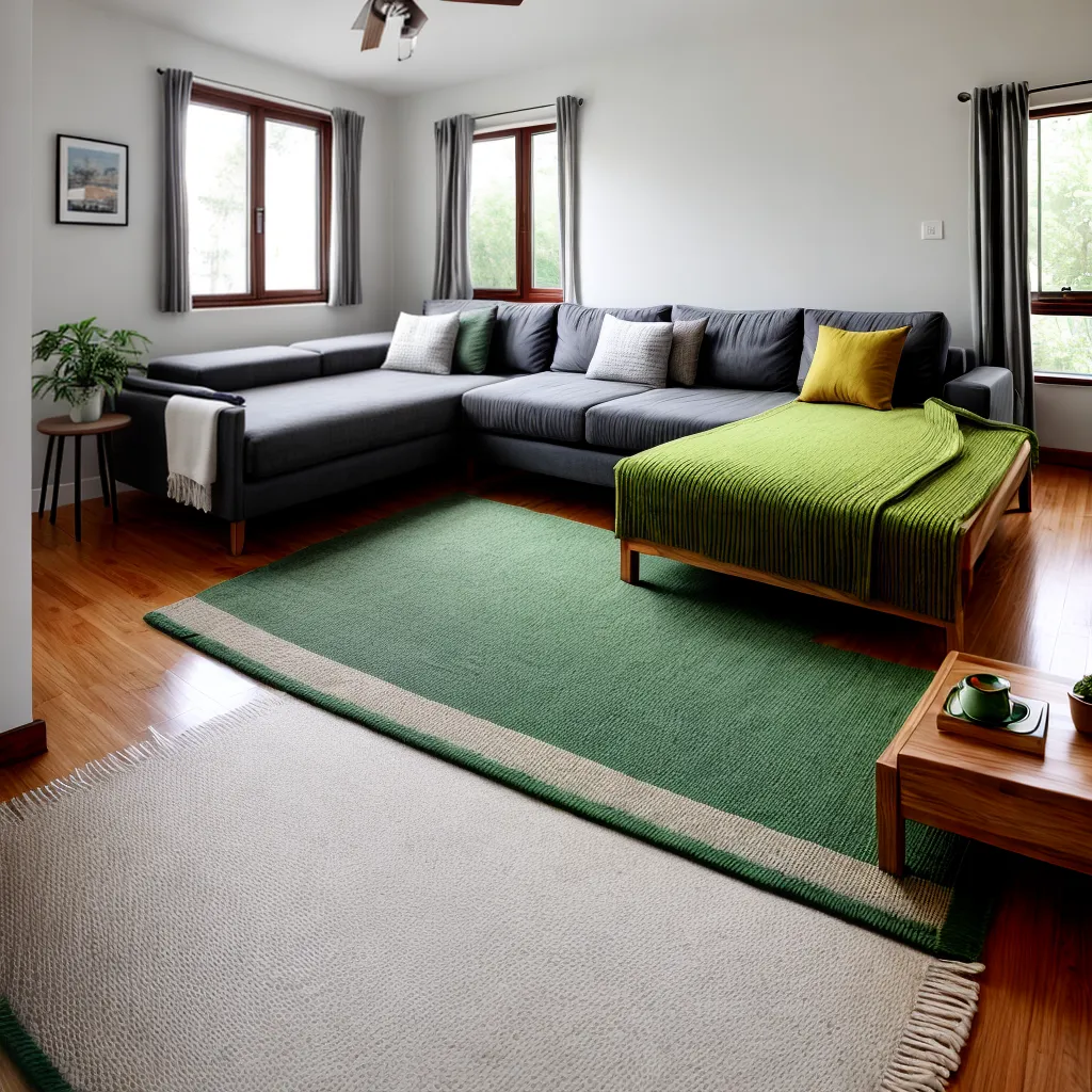 sala eco texteis sofa manta verde
