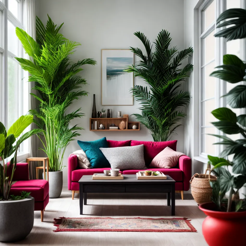 sala decorada moveis sustentaveis plantas