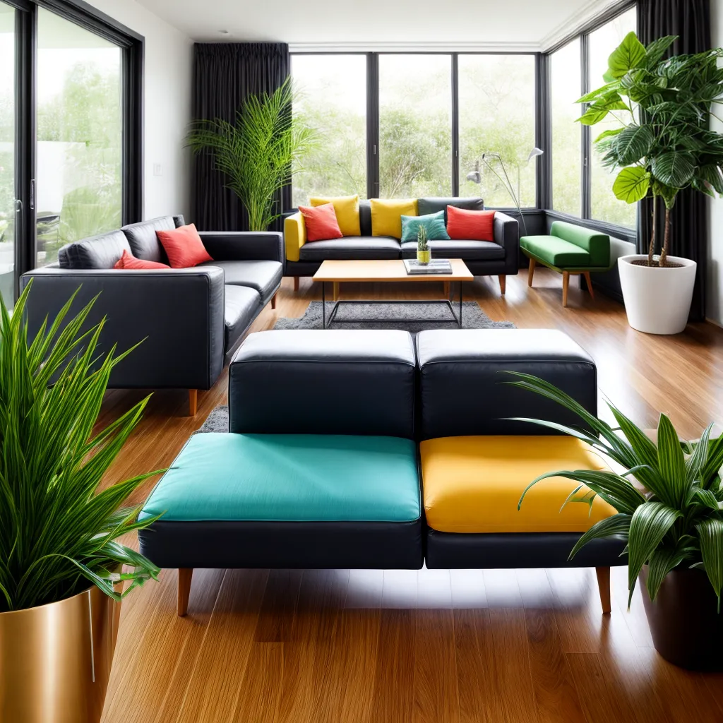sala ecologica sofa reciclado plantas