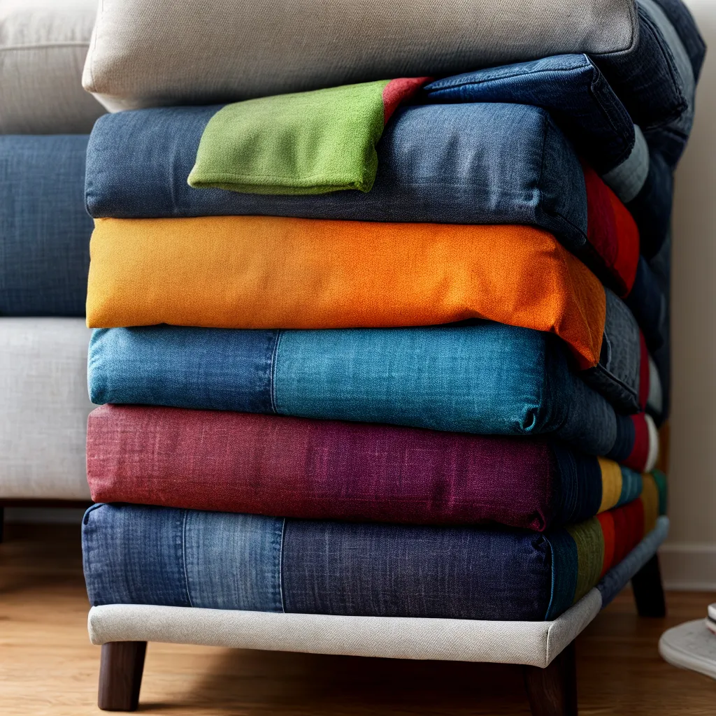 colcha jeans reaproveitados sofa rustico