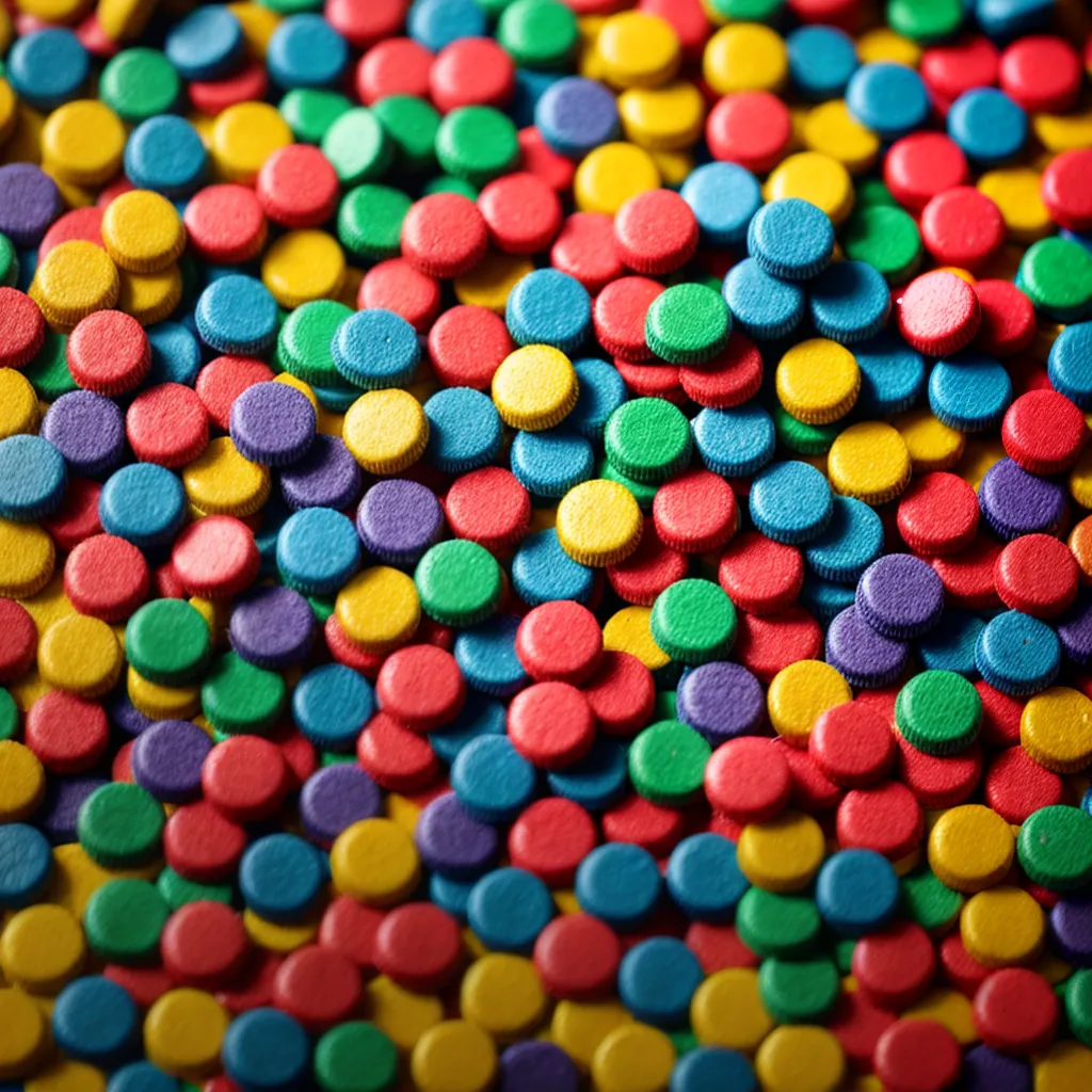 mosaico colorido tampas garrafas 1