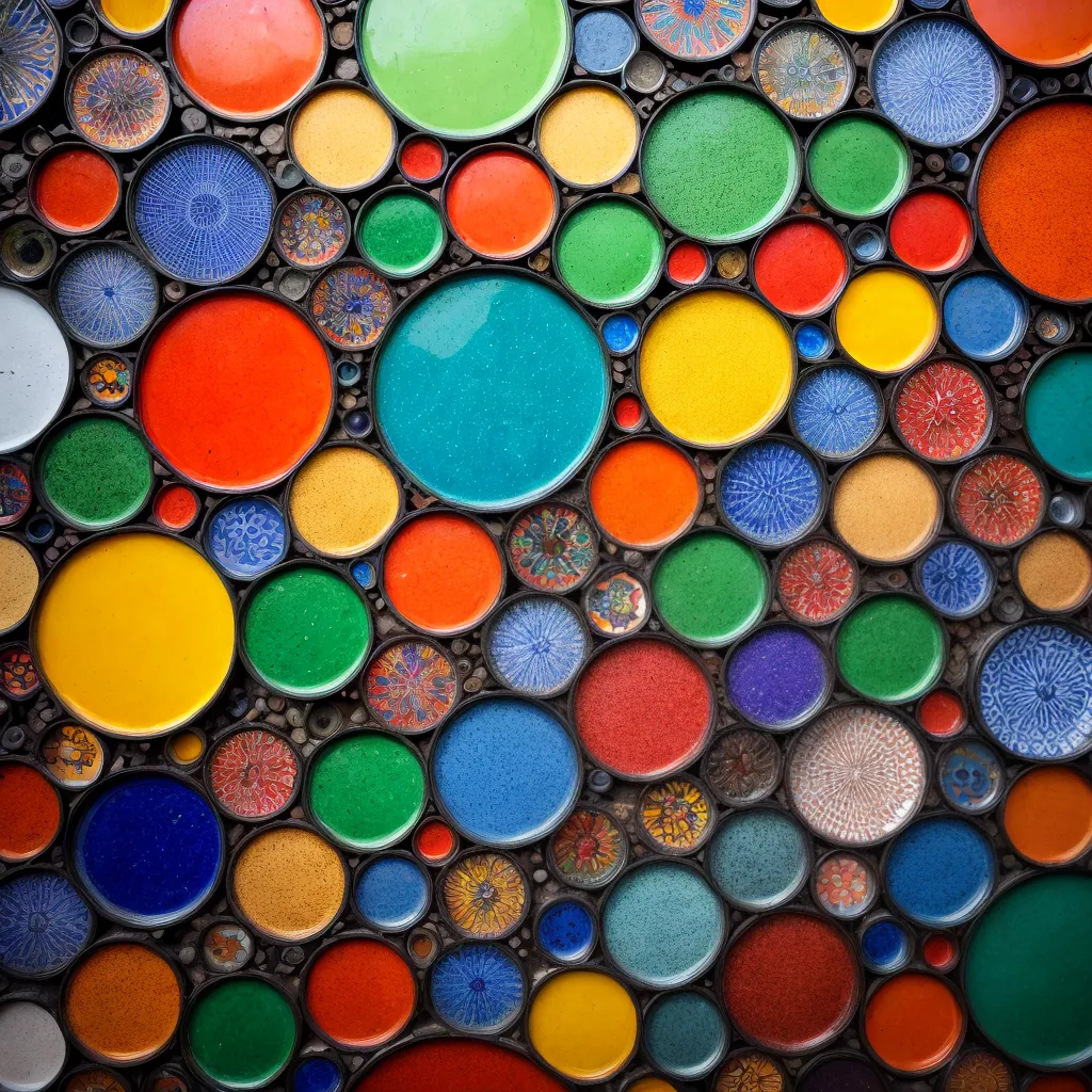 mosaico colorido arte ceramica quebrada 1