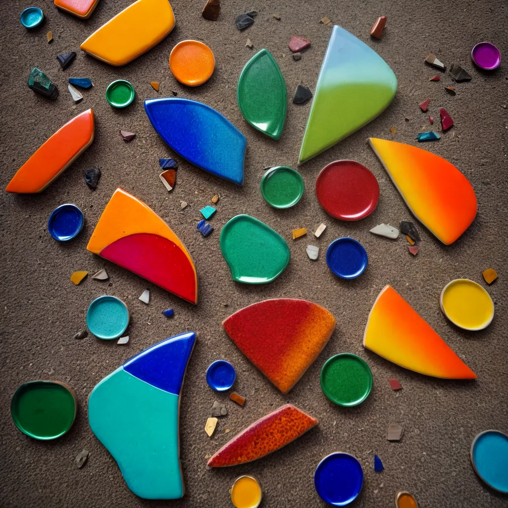 mosaico colorido arte ceramica quebrada 2