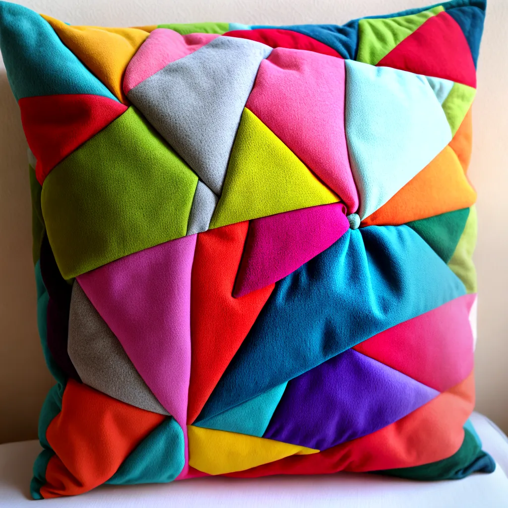 almofada colorida patchwork estampas