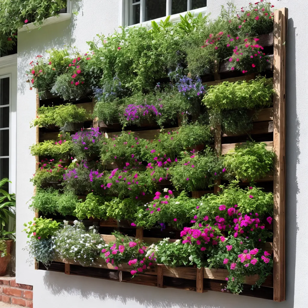 jardim vertical reciclado plantas madeira