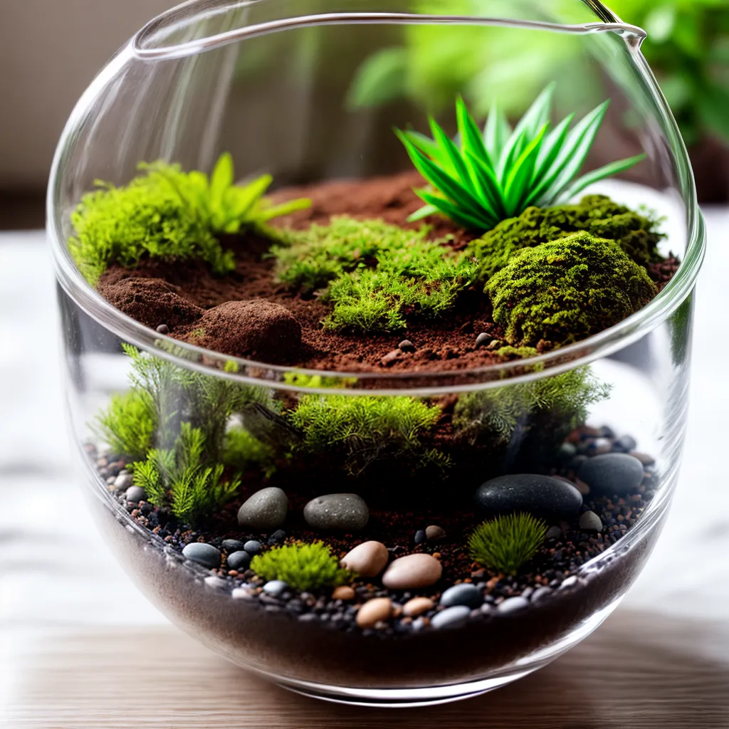 terrario plantas verdes natureza serenidade