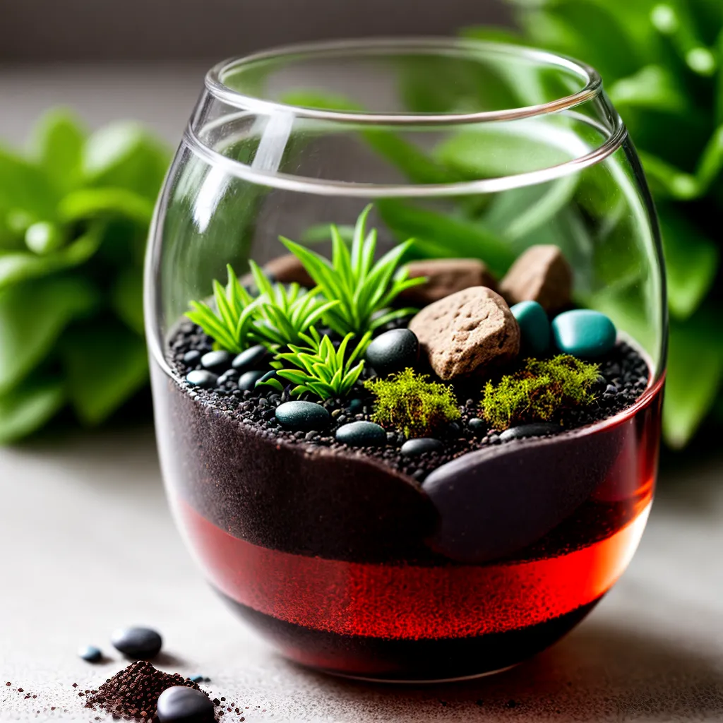 terrario plantas verdes ecossistema miniatura