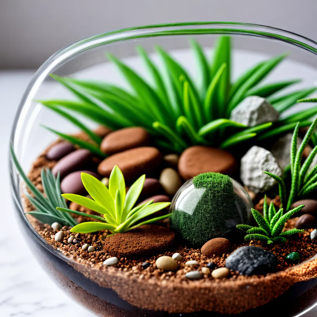 terrario plantas vidro decorativo