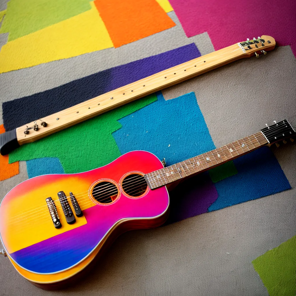 guitarra diy artesanal colorida