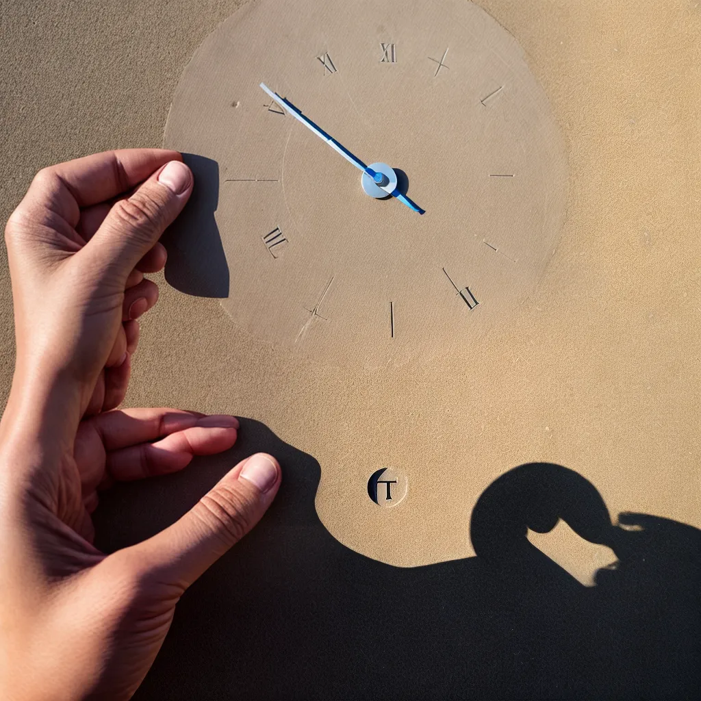 sundial maos sombra tempo