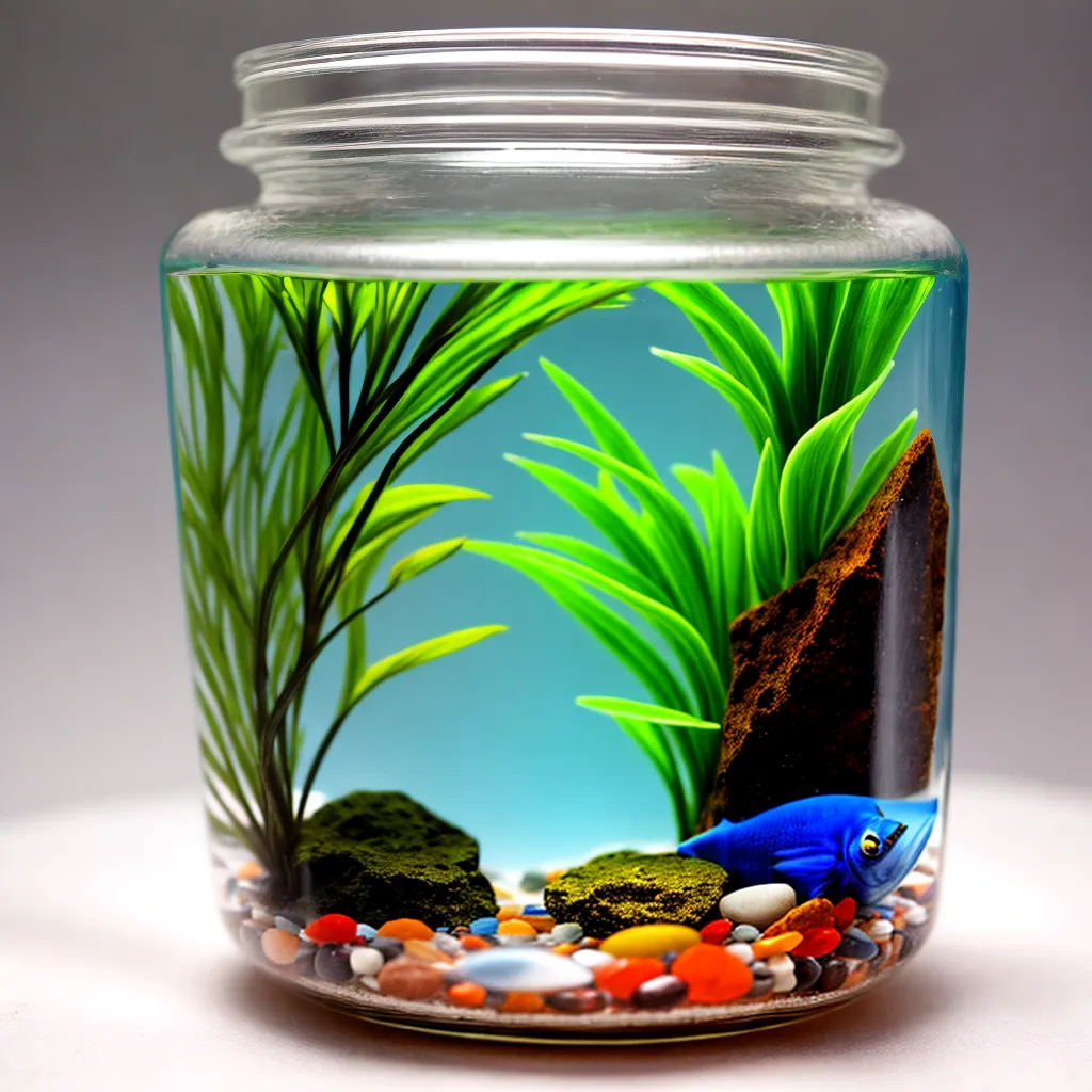 aquario miniatura peixes jar cores