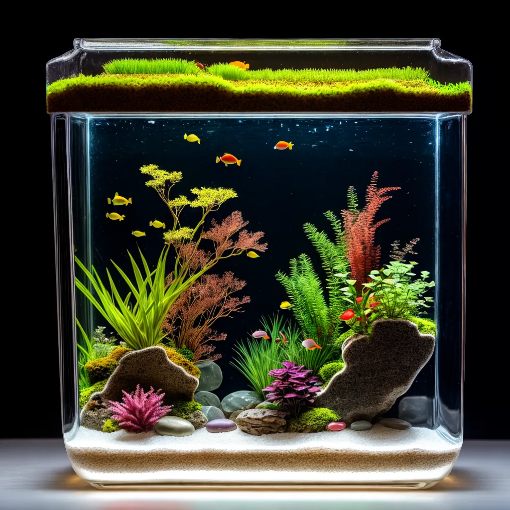aquario miniatura jar fish moss