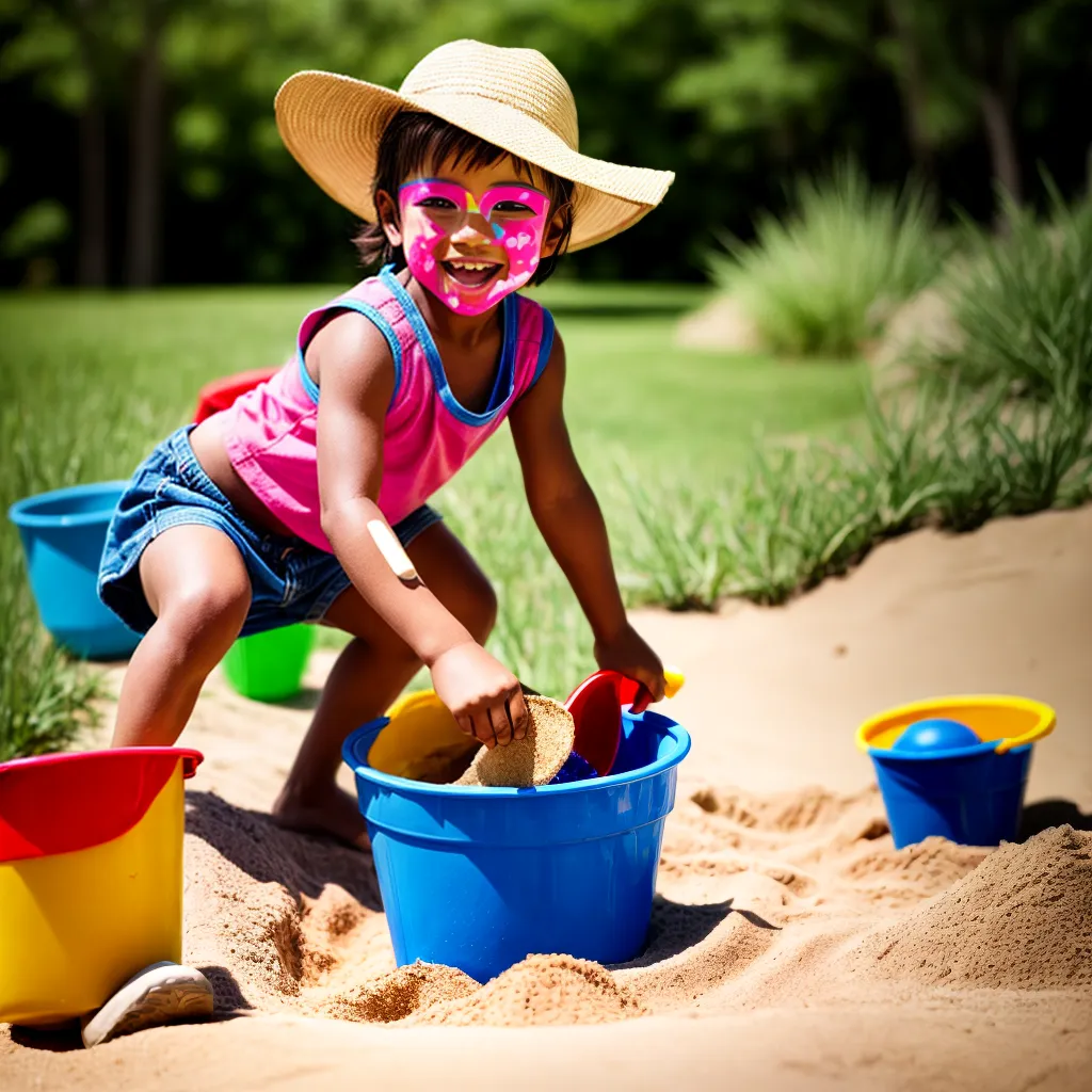 crianca sorrindo brincando caixa areia