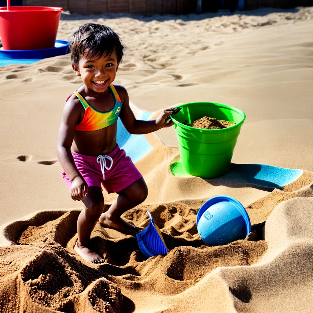 crianca brincando caixa areia colorida 2