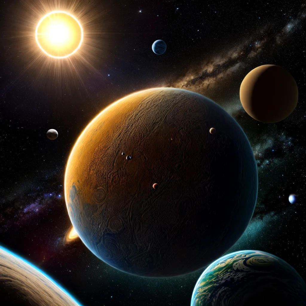 sistema solar diorama planetas orbita