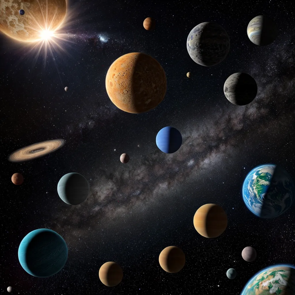 sistema solar miniatura planetas espaco