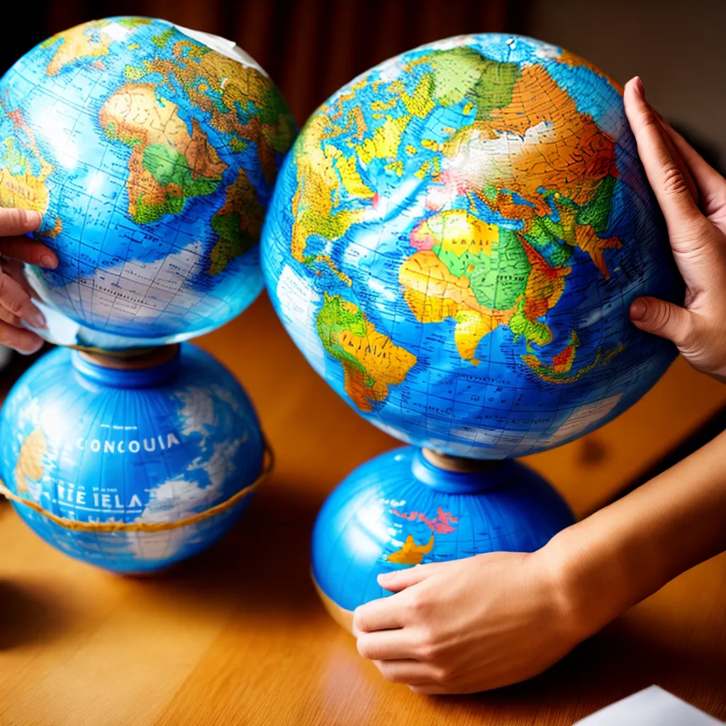 artesanato globo terra papel mache