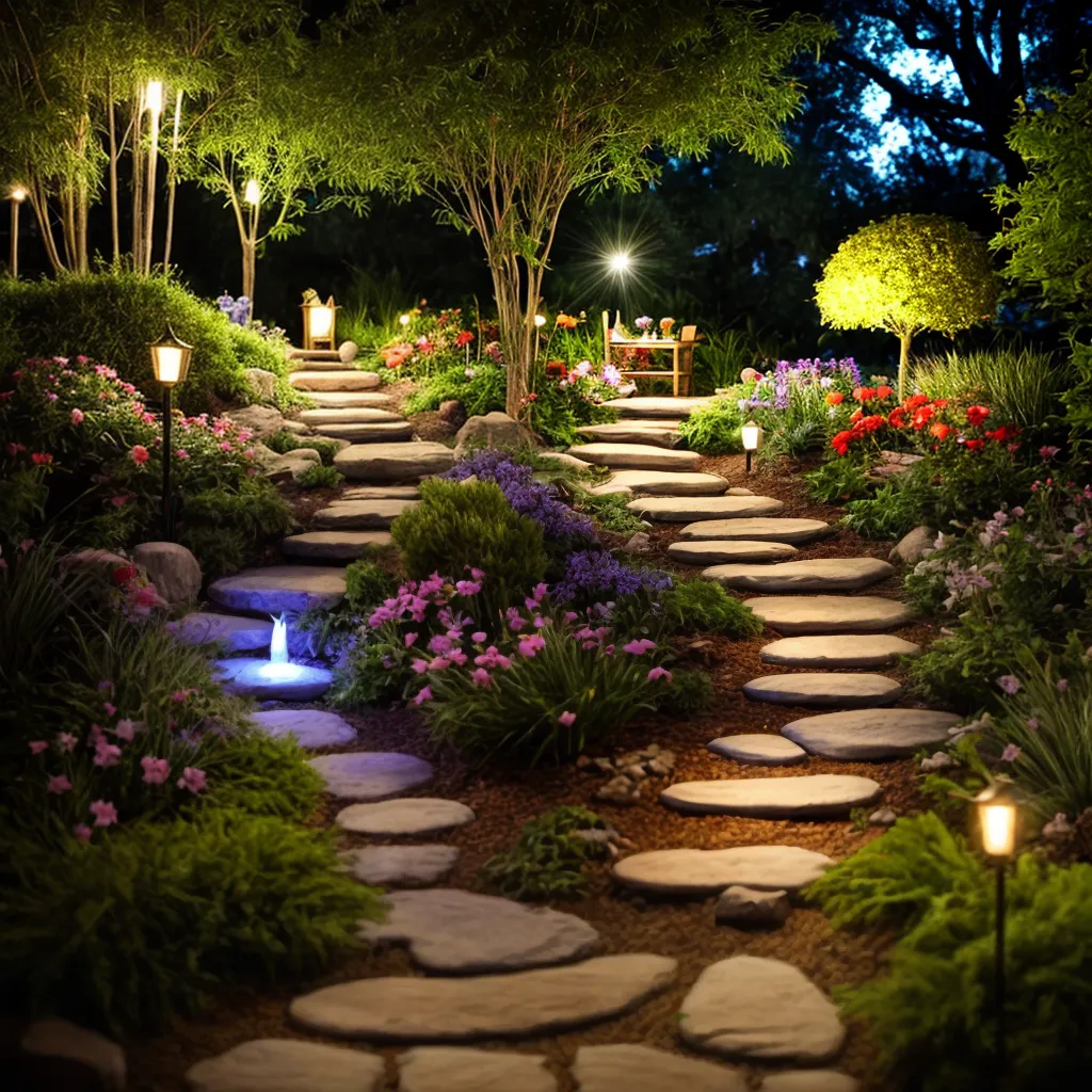 jardim encantado flores fadas luzes