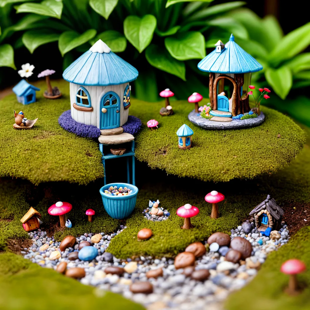 jardim fada xicara flores miniatura