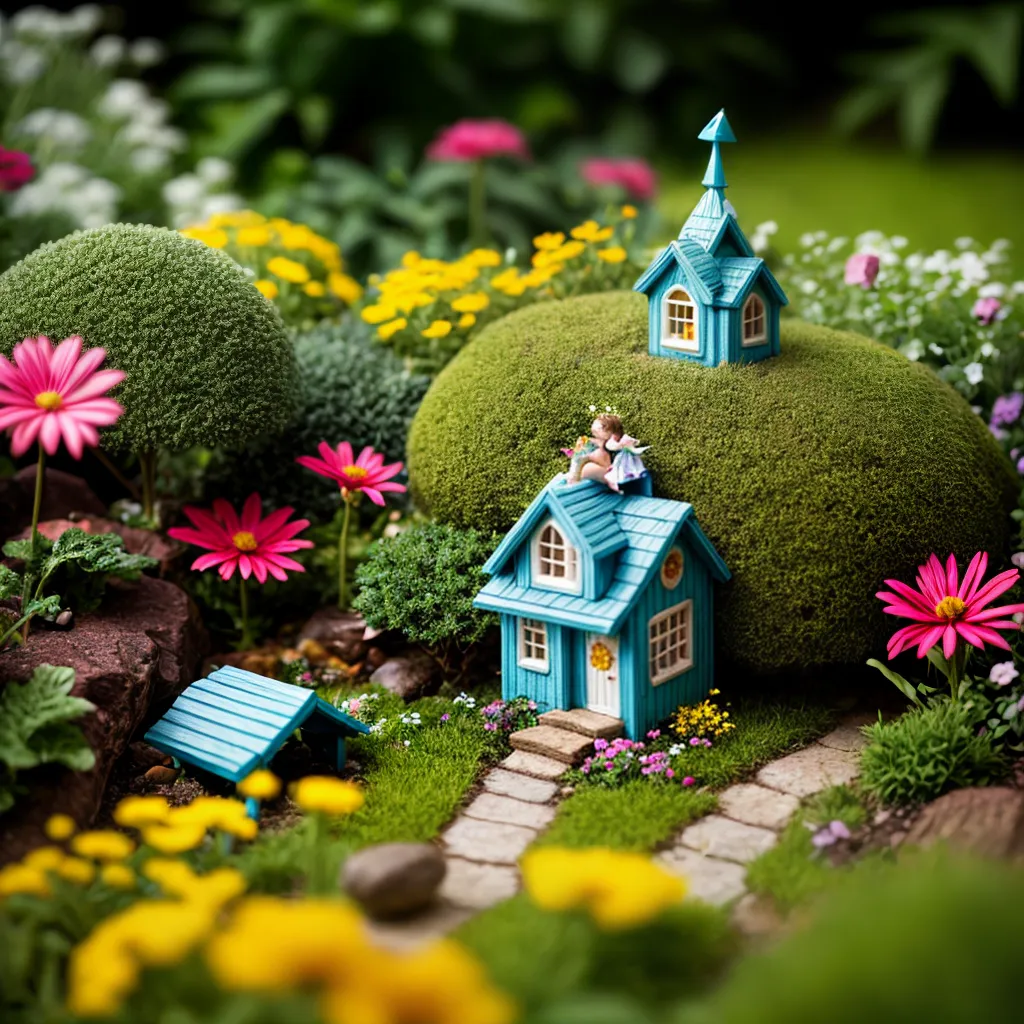 jardim miniatura fadas casas flores