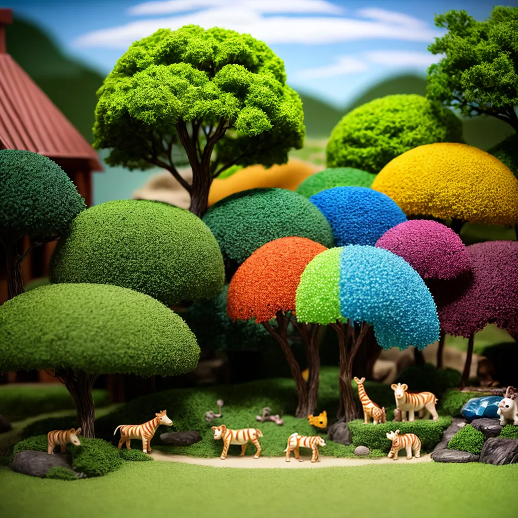 mini zoo brinquedos cores criatividade