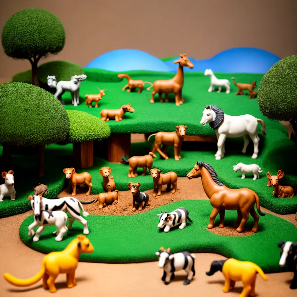 mini zoo brinquedos animais criancas