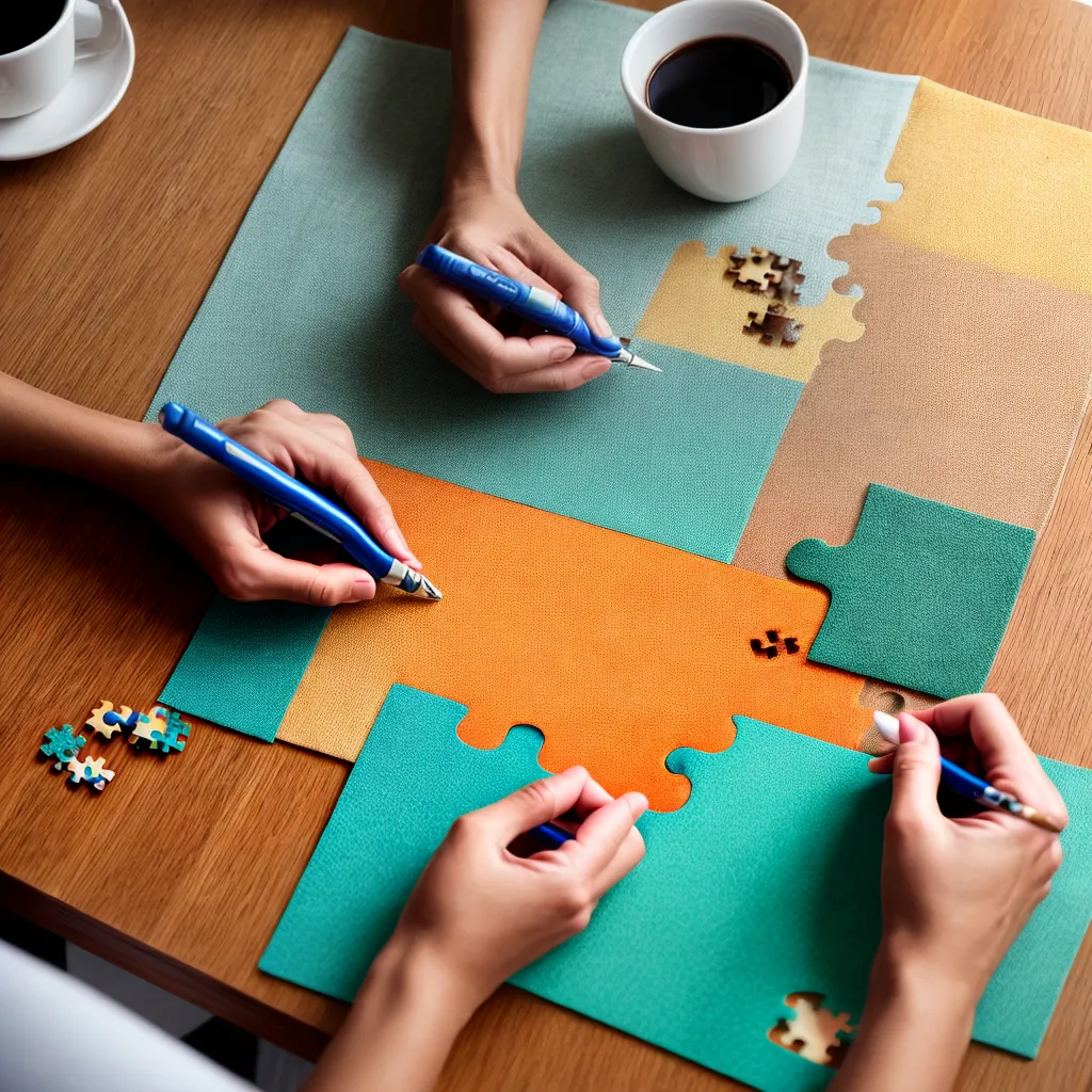 montando puzzle familia concentracao