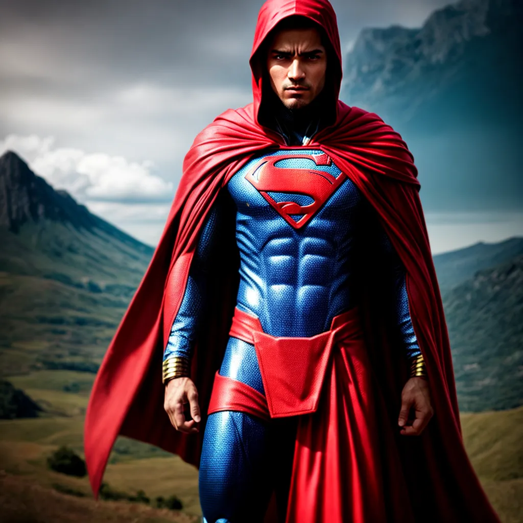 jovem criativo criando fantasia superheroi