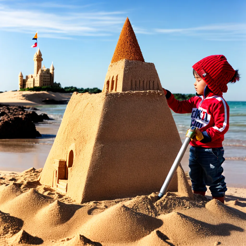 crianca construindo castelo areia 1