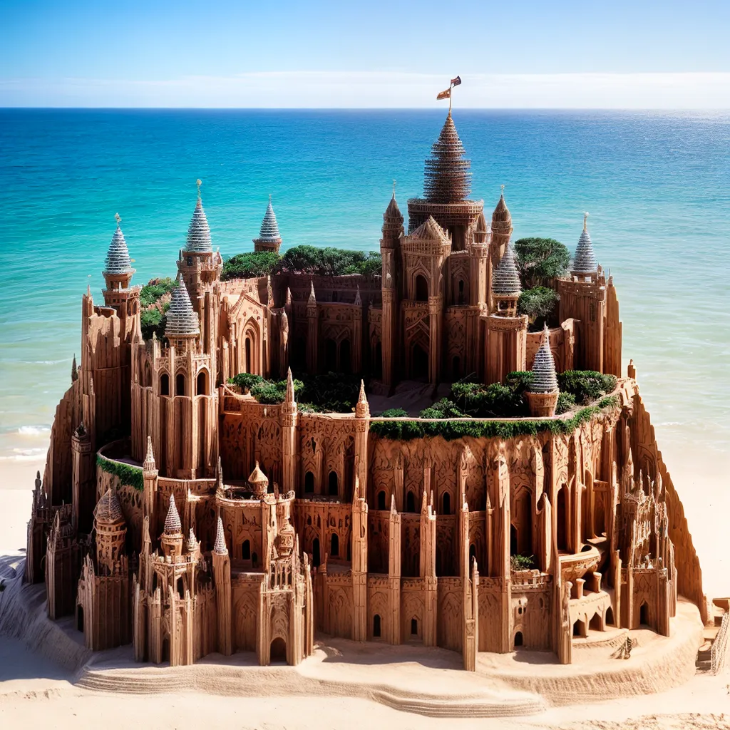 castelo areia ondas criatividade