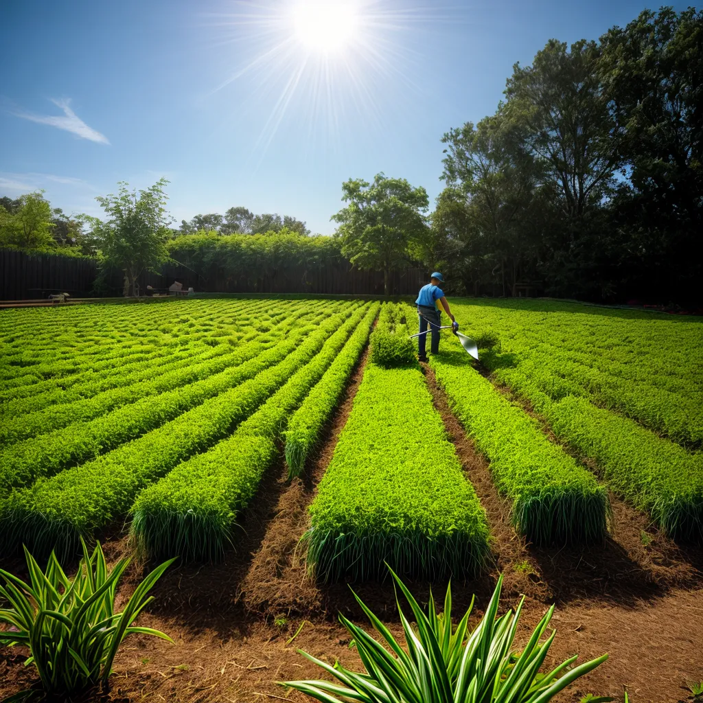 canteiro cebolas verdes jardineiro cuidado