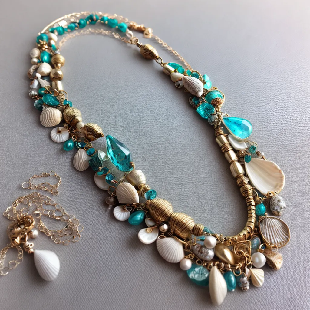 colar conchas naturais beachy boho