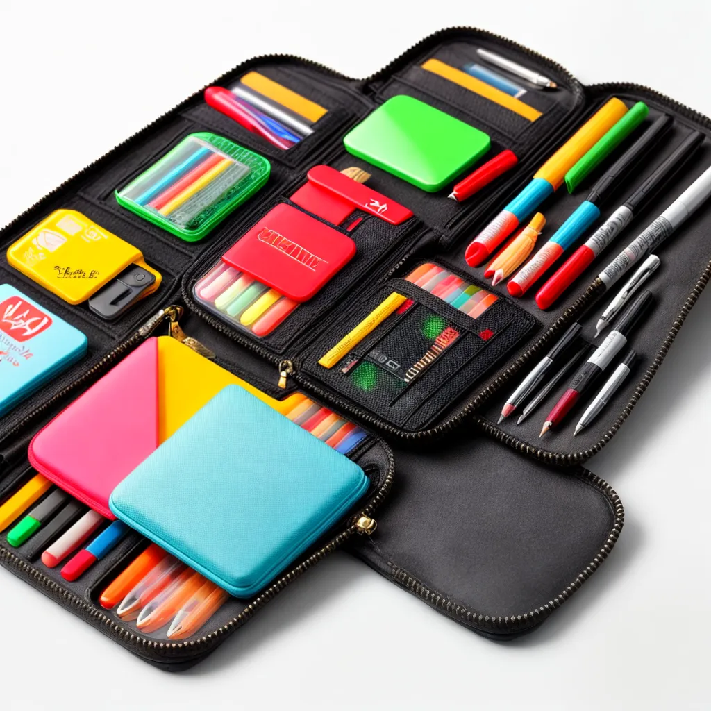 estojo colorido personalizado material escolar