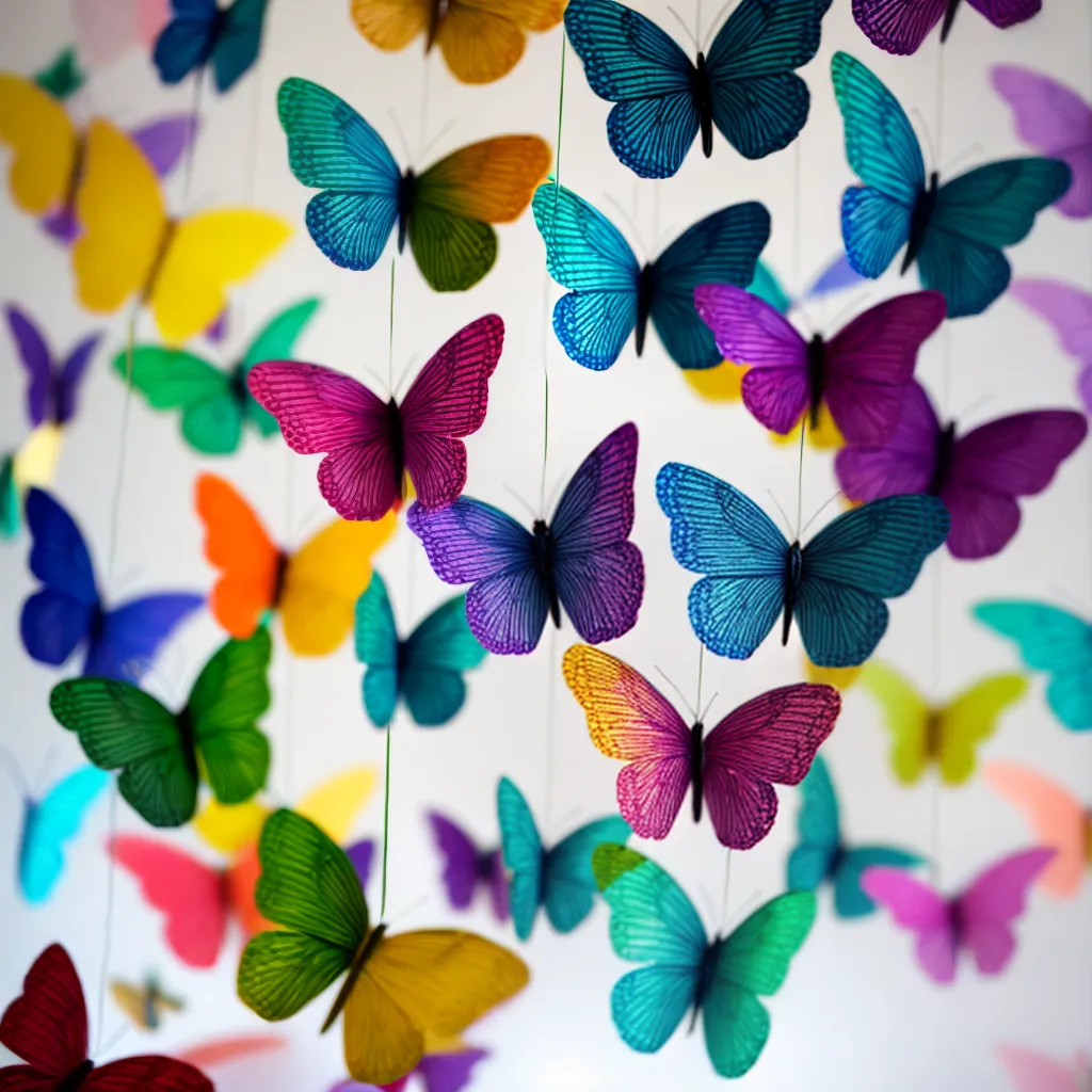mobile borboletas papel colorido 1