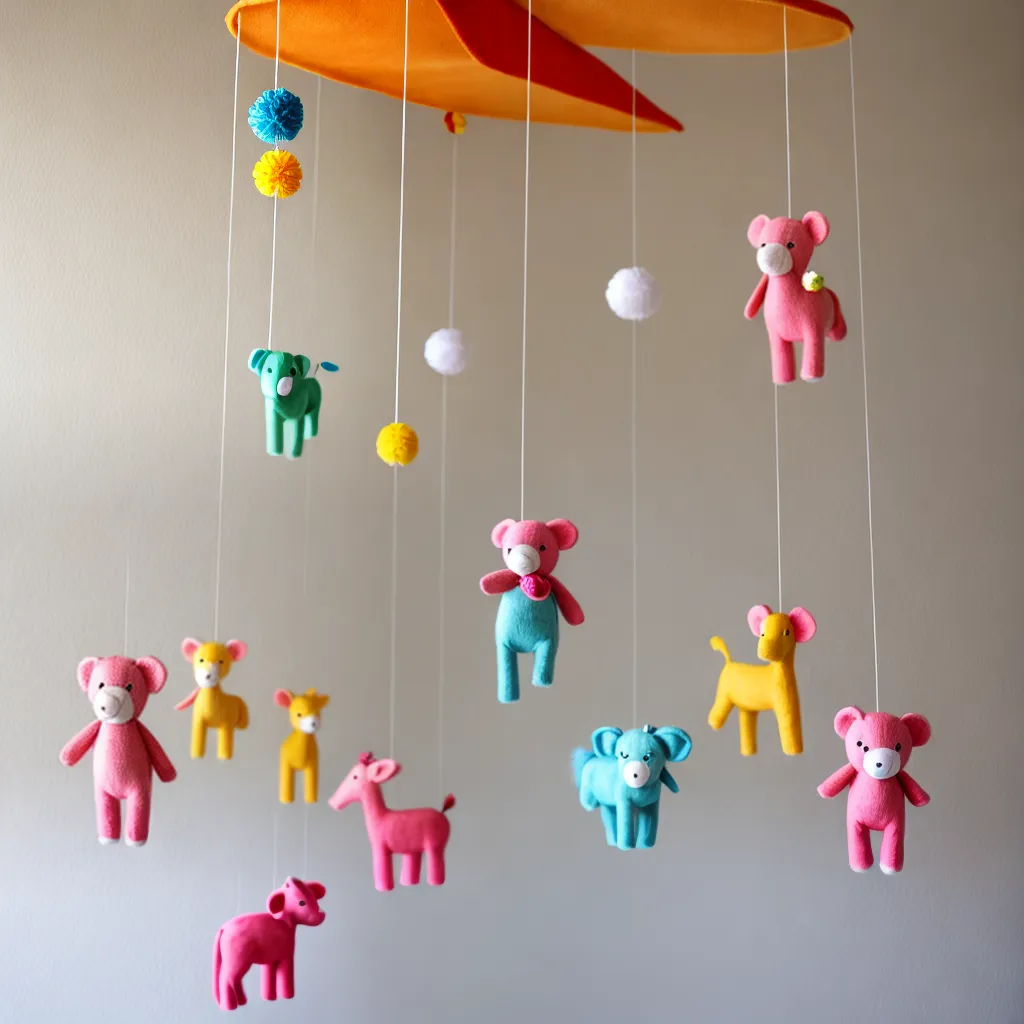 mobile fabrica animais coloridos