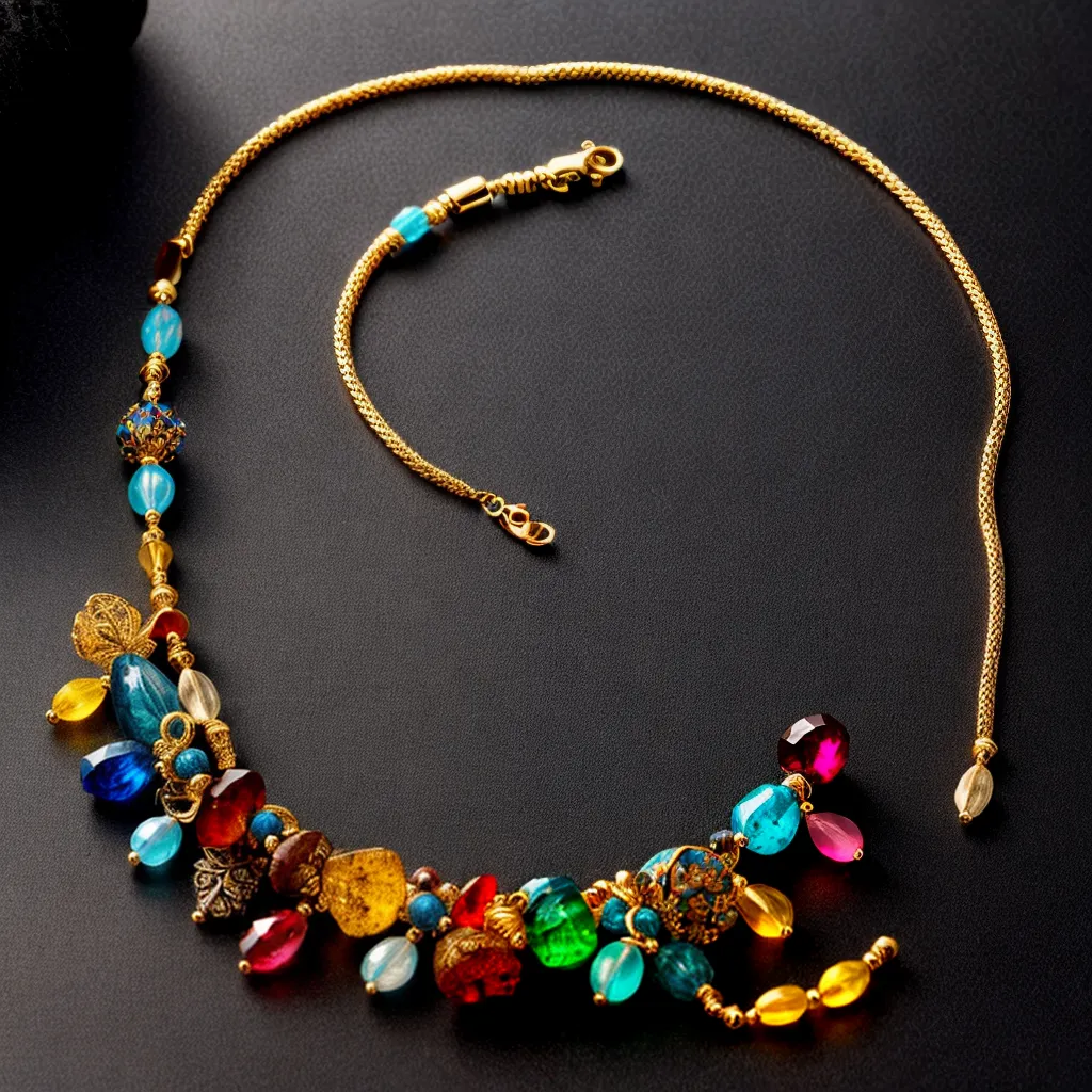 colar artesanal contas charms pingentes